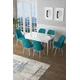 Hanah Home Set Trpezarijski sto i 6 stolica Zen, Tirkizno-beli