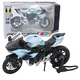 LEAN TOYS kovinski športni motocikel, luči, zvoki, srebrn, 1:12