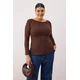 Trendyol Curve Ženska bluza Tbbaw26Af00108, Braon