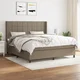 shumee Box spring postelja z vzmetnico taupe 180x200 cm blago