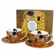 Duo Set 2 skodelic + krožnika Klimt Poljub, 250 ml porcelan, darilna embalaža, 4043