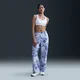 Nike Sportswear Collection Womens Mid-Rise Jacquard Tracksuit Bottoms - White - Polyester/Elastane - 50% Recycled Polyester