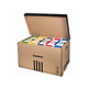 Kutija kartonska arhivska s poklopcem i rukohvatima 540x360x253mm za 6 registra.