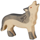 Drvena figurica Holztiger - Zavijajući vuk