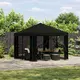 vidaXL Paviljon 3 x 3 m Črna Poliester in jeklo 190