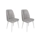 Hanah Home Set 2 trpezarijske stolice Sivo-Beli