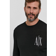 Vuneni pulover Armani Exchange za muškarce, boja: crna
