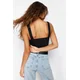 Trendyol Black Fitted/Sticky Back Detailed Square Neck Snaps Elastic Knitted Bodysuit