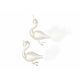 LAALU.cz Komplet 2 okraskov: labodi s perjem na sponki bele barve 12 cm