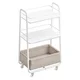 Songmics Voziček za postrežbo 3 nivoji 43x30x81 cm bela-rjava