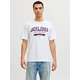 JACK & JONES Majica nočno modra/temno rdeča/bela