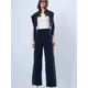 Trend Alacati Stili Teget široke trenerka pantalone sa paspul detaljima i elastičnim pojasom Alc-X14611, Teget / Tamnoplava