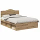 Vidaxl Konstrukcija postelje Oreh 140 x 190 cm Masivno borovo les