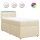Vidaxl Box spring postelja z vzmetnico krem 100x200 cm blago