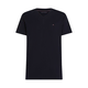Tommy Hilfiger za moške. MW0MW39249 Mornariška majica z V-izrezom (S), Priložnostno, Bombaž, Kratek rokav, Mornarica