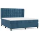 Vidaxl Box spring postelja z vzmetnico temno modra 180x200 cm žamet