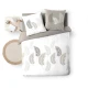 Belo-sivorjava bombažna posteljnina za zakonsko posteljo/podaljšana 240x220 cm Goyave – douceur dintérieur