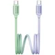 USAMS Kabel USAMS Bicolor Series SJ756 PD 60W USB-C/USB-C 1,2 m zeleno-vijoličen