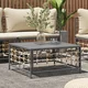 vidaXL Vrtna miza antracitna 70x70x34 cm poli ratan