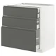 METOD/MAXIMERA Podstav omr 3lč/2nzk/1sre/1vsk prd, bela/Voxtorp temno siva, 80x60 cm