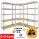 Komplet ugaona polica 180x90x90x45cm, 5x200kg + dve police 180x90x45cm, 5x200kg