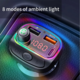 Bluetooth FM RGB Transmiter C15 3.1A+Type C crni