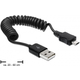 Kabel USB A-B mikro spirala do 0,6m Delock