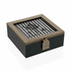 Kutija za Čajeve Versa Crna Metal Drvo MDF 16,5 x 16,5 x 6,5 cm
