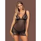 Firella chemise & thong black OBSES01437