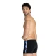Mens swimsuit arena infinite stripe short black/neon blue/multi 32