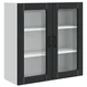 Vidaxl Stenski stekleni omarica PORTO Črna 80 x 31 x 80 cm