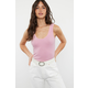 Trendyol Light Pink Fitted Pool Neck Ribbed Stretchy Knitted Undershirt