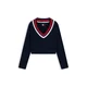 Tommy Jeans Pulover mornarska / rdeča / bela