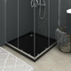 vidaXL Kvadratna ABS tuš kad črna 80×80 cm