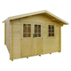 BAUHAUS drvena kućica (3.66x3.5m, debljina stijenke: 28mm, boja: Natur, dvostrešni krov)