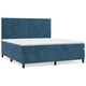 Vidaxl Box spring postelja z vzmetnico temno modra 180x200 cm žamet