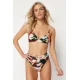 Trendyol Abstract Pattern Triangle High Waist High Leg Hipster Bikini Set