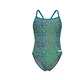 ARENA Enodelne kopalke SNAKESKIN CHALLENGE BACK modra/travnato zelena/lila