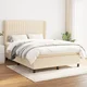 shumee Box spring postelja z vzmetnico krem 140x200 cm blago