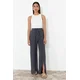 Trendyol Anthracite Tie Detailed Slit Flexible Trousers