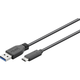 Goobay USB 3.0 priključni kabel [1x USB 3.0 utikač A - 1x USB 3.1 utikač C] 1 m crna, pozlaćeni utični kontakti, UL certificirano