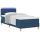 vidaXL vidaXL Box Spring Postelja z Vzmetnico & LED Modra 90x190 cm Tkanina, (22080848)