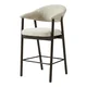 Rjavo-kremno bel oblazinjen barski stol z nasloni za roke (višina sedeža 67 cm) Elk – Unique Furniture