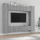 8-dijelni set TV ormarića sivog sonome konstruirano drvo