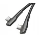 Toocki Kabel 90, 100W USB C na USB C 90 stopinj, dvostranski kotni kabel, 2 m.