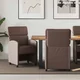 vidaXL Jedilni stoli s kolesi 2 pcs Rjava 58 x 65 x 98 cm Umetna koža