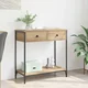vidaXL Konzolna miza Umetni hrast 75 x 34,5 x 75 cm Konstruiran les