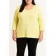Plus size bombažen pulover, zelena