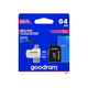 GoodRam All In One TransFlash 64GB microSDHC Evo pomnilniška kartica, Class 10, UHS-1 + SD adapter + USB čitalnik kartic