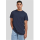 Shaped long T-shirt in a navy design